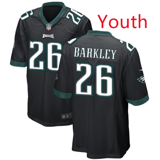 Youth Philadelphia Eagles 26 SAQUON BARKLEY Black Limited Stitched Football Jersey Youth Philadelphia Eagles 26 SAQUON BARKLEY Black Limited Stitched Football Jersey
