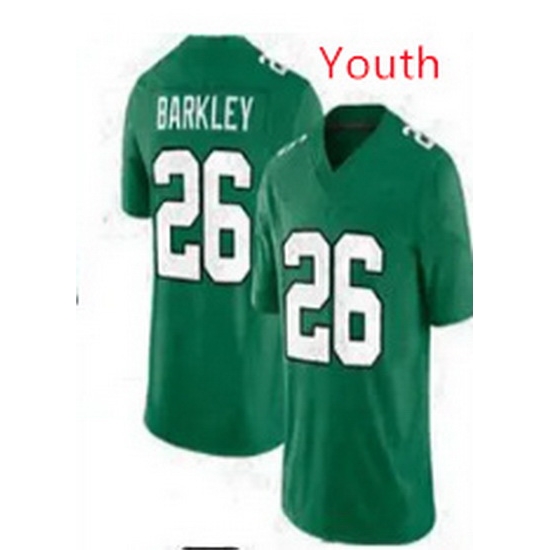 Youth Philadelphia Eagles 26 SAQUON BARKLEY Green Limited Stitched Football Jersey Youth Philadelphia Eagles 26 SAQUON BARKLEY Green Limited Stitched Football Jersey