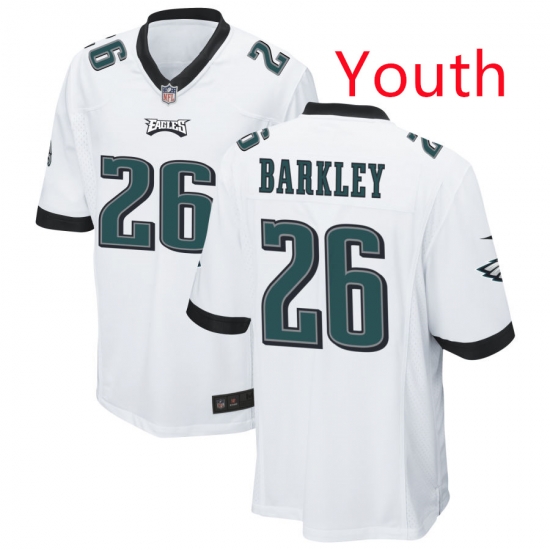 Youth Philadelphia Eagles 26 SAQUON BARKLEY white Limited Stitched Football Jersey Youth Philadelphia Eagles 26 SAQUON BARKLEY white Limited Stitched Football Jersey