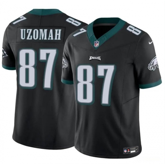 Youth Philadelphia Eagles 87 C J Uzomah Black 2023 F U S E Vapor Untouchable Limited Stitched Football Jersey Youth Philadelphia Eagles 87 C J Uzomah Black 2023 F U S E Vapor Untouchable Limited Stitched Football Jersey