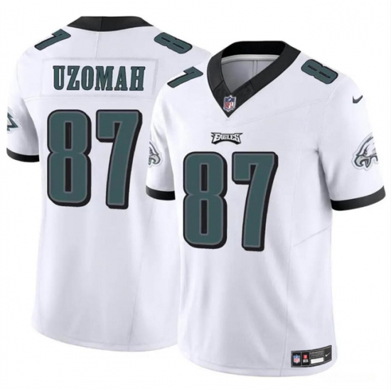 Youth Philadelphia Eagles 87 C J Uzomah White 2023 F U S E Vapor Untouchable Limited Stitched Football Jersey Youth Philadelphia Eagles 87 C J Uzomah White 2023 F U S E Vapor Untouchable Limited Stitched Football Jersey