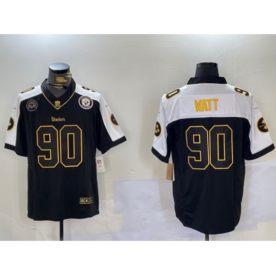 Men Nike Pittsburgh Steelers 90 T J Watt Black Team Color Stitched NFL Vapor Untouchable Limited Jersey 2 Men Nike Pittsburgh Steelers 90 T J Watt Black Team Color Stitched NFL Vapor Untouchable Limited Jersey 2