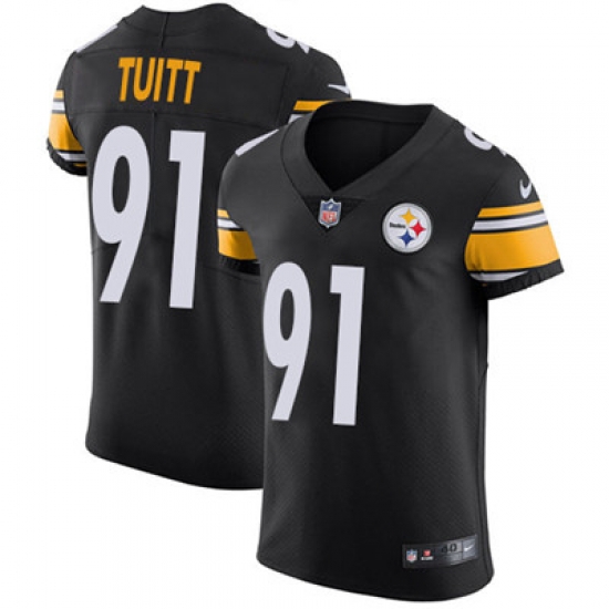 Men Nike Steelers #91 Stephon Tuitt Black Team Color Stitched NFL Vapor Untouchable Elite Jersey Men Nike Steelers #91 Stephon Tuitt Black Team Color Stitched NFL Vapor Untouchable Elite Jersey