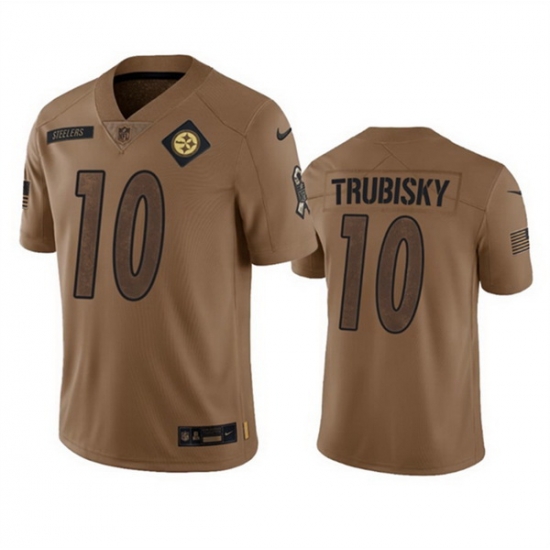 Men Pittsburgh Steelers 10 Mitch Trubisky 2023 Brown Salute To Service Limited Jersey Men Pittsburgh Steelers 10 Mitch Trubisky 2023 Brown Salute To Service Limited Jersey
