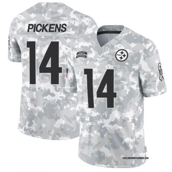 Men Pittsburgh Steelers #14 George Pickens 2024 Arctic Camo Salute To Service Limited Stitched Football Jersey Men Pittsburgh Steelers #14 George Pickens 2024 Arctic Camo Salute To Service Limited Stitched Football Jersey