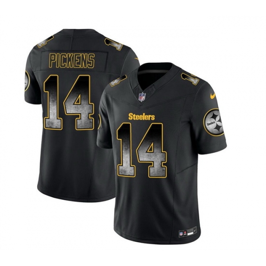 Men Pittsburgh Steelers 14 George Pickens Black 2023 F U S E Smoke Vapor Untouchable Limited Stitched Jersey Men Pittsburgh Steelers 14 George Pickens Black 2023 F U S E Smoke Vapor Untouchable Limited Stitched Jersey