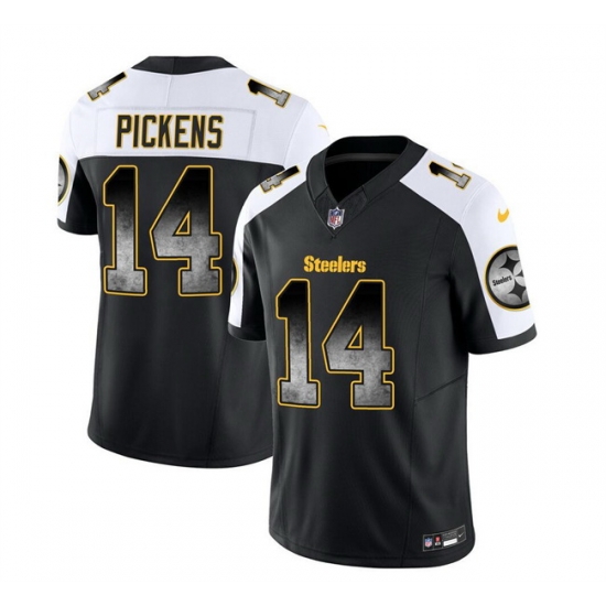 Men Pittsburgh Steelers 14 George Pickens Black White 2023 F U S E Smoke Vapor Untouchable Limited Stitched Jersey Men Pittsburgh Steelers 14 George Pickens Black White 2023 F U S E Smoke Vapor Untouchable Limited Stitched Jersey