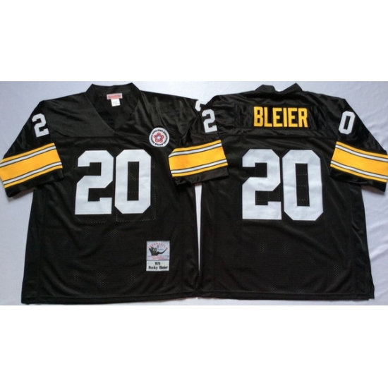 Men Pittsburgh Steelers 20 Rocky Bleier Black M&N Throwback Jersey Men Pittsburgh Steelers 20 Rocky Bleier Black M&N Throwback Jersey