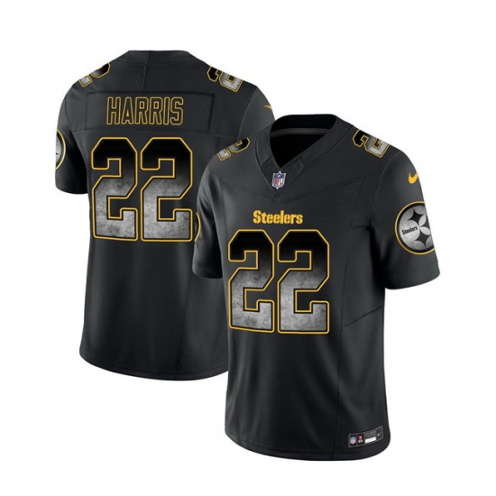 Men Pittsburgh Steelers 22 Najee Harris Black 2023 F U S E Smoke Vapor Untouchable Limited Stitched Jersey Men Pittsburgh Steelers 22 Najee Harris Black 2023 F U S E Smoke Vapor Untouchable Limited Stitched Jersey