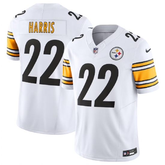 Men Pittsburgh Steelers 22 Najee Harris White 2023 F U S E Vapor Untouchable Limited Stitched Jersey Men Pittsburgh Steelers 22 Najee Harris White 2023 F U S E Vapor Untouchable Limited Stitched Jersey