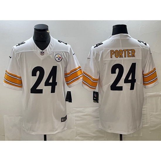 Men Pittsburgh Steelers 24 Joey Porter Jr White Vapor Untouchable Limited Stitched Jersey Men Pittsburgh Steelers 24 Joey Porter Jr White Vapor Untouchable Limited Stitched Jersey