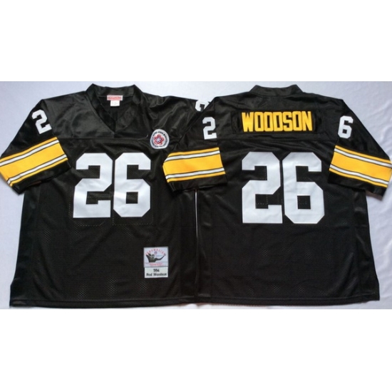 Men Pittsburgh Steelers 26 Rod Woodson Black M&N Throwback Jersey Men Pittsburgh Steelers 26 Rod Woodson Black M&N Throwback Jersey