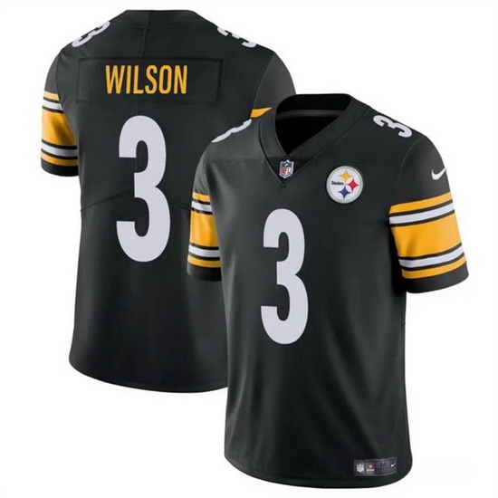 Men Pittsburgh Steelers 3 Russell Wilson Black Vapor Untouchable Limited Football Stitched Jersey Men Pittsburgh Steelers 3 Russell Wilson Black Vapor Untouchable Limited Football Stitched Jersey
