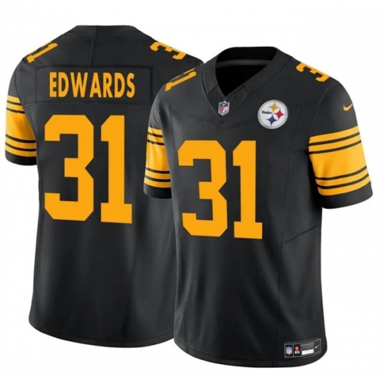 Men Pittsburgh Steelers 31 Daijun Edwards Black 2024 F U S E Color Rush Limited Stitched Jersey Men Pittsburgh Steelers 31 Daijun Edwards Black 2024 F U S E Color Rush Limited Stitched Jersey