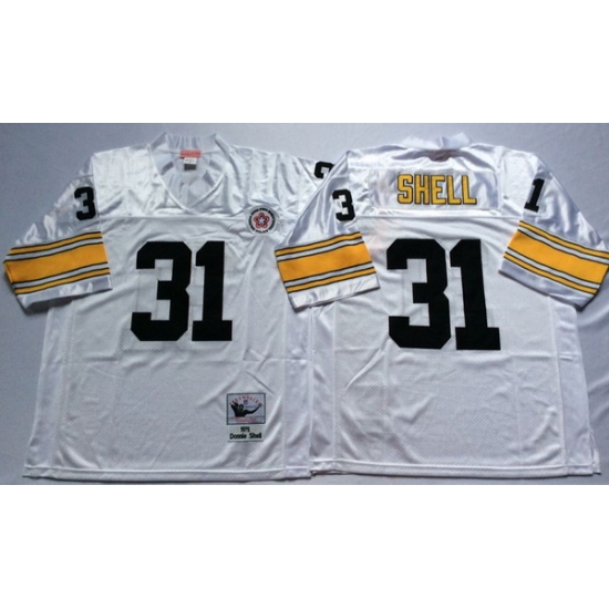 Men Pittsburgh Steelers 31 Donnie Shell White M&N Throwback Jersey Men Pittsburgh Steelers 31 Donnie Shell White M&N Throwback Jersey