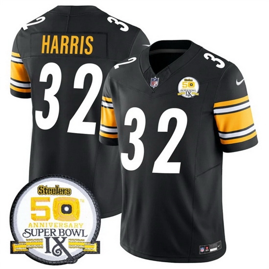 Men Pittsburgh Steelers 32 Franco Harris Black 2024 F U S E 50th Anniversary Of Super Bowl IX Alternate Vapor Untouchable Limited Stitched Jersey Men Pittsburgh Steelers 32 Franco Harris Black 2024 F U S E 50th Anniversary Of Super Bowl IX Alternate Vapor Untouchable Limited Stitched Jersey