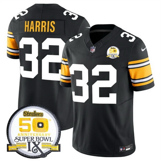 Men Pittsburgh Steelers 32 Franco Harris Black 2024 F U S E 50th Anniversary Of Super Bowl IX Vapor Untouchable Limited Stitched Jersey Men Pittsburgh Steelers 32 Franco Harris Black 2024 F U S E 50th Anniversary Of Super Bowl IX Vapor Untouchable Limited Stitched Jersey