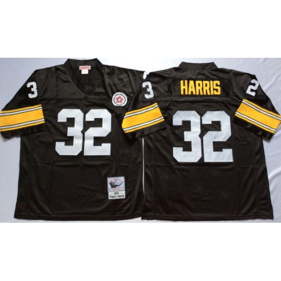 Men Pittsburgh Steelers 32 Franco Harris Black M&N Throwback Jersey Men Pittsburgh Steelers 32 Franco Harris Black M&N Throwback Jersey