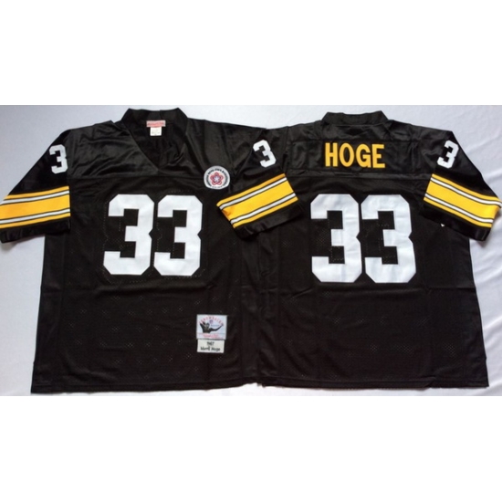 Men Pittsburgh Steelers 33 Merril Hoge Black M&N Throwback Jersey Men Pittsburgh Steelers 33 Merril Hoge Black M&N Throwback Jersey
