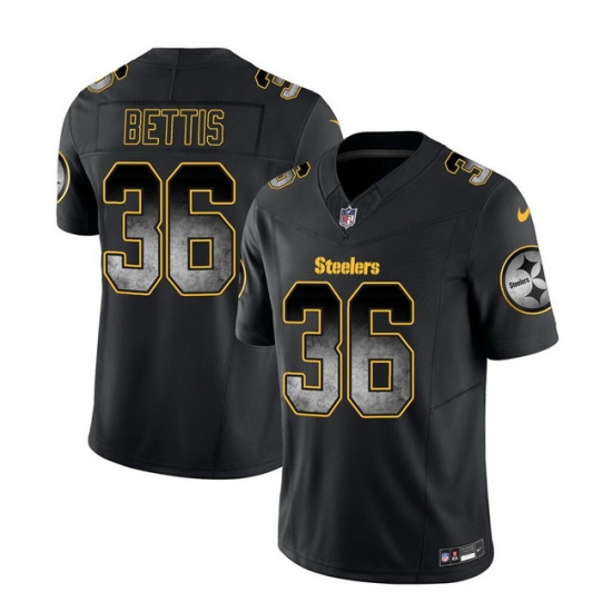 Men Pittsburgh Steelers 36 Jerome Bettis Black 2023 F U S E Smoke Vapor Untouchable Limited Stitched Jersey Men Pittsburgh Steelers 36 Jerome Bettis Black 2023 F U S E Smoke Vapor Untouchable Limited Stitched Jersey