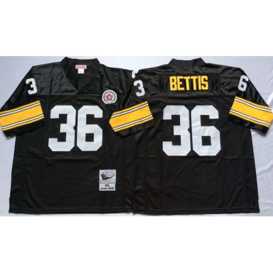 Men Pittsburgh Steelers 36 Jerome Bettis Black M&N Throwback Jersey Men Pittsburgh Steelers 36 Jerome Bettis Black M&N Throwback Jersey