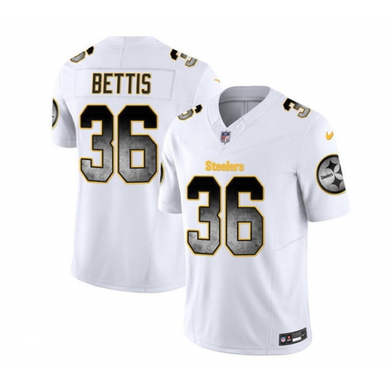 Men Pittsburgh Steelers 36 Jerome Bettis White 2023 F U S E Smoke Vapor Untouchable Limited Stitched Jersey Men Pittsburgh Steelers 36 Jerome Bettis White 2023 F U S E Smoke Vapor Untouchable Limited Stitched Jersey