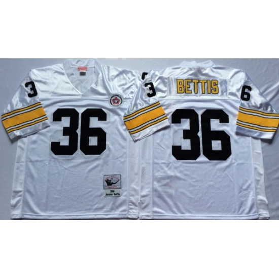 Men Pittsburgh Steelers 36 Jerome Bettis White M&N Throwback Jersey Men Pittsburgh Steelers 36 Jerome Bettis White M&N Throwback Jersey