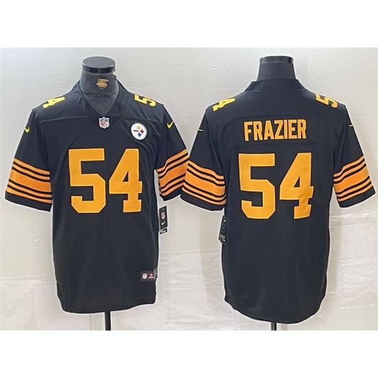 Men Pittsburgh Steelers 54 Zach Frazier Black Color Rush Untouchable Limited Stitched Jersey Men Pittsburgh Steelers 54 Zach Frazier Black Color Rush Untouchable Limited Stitched Jersey