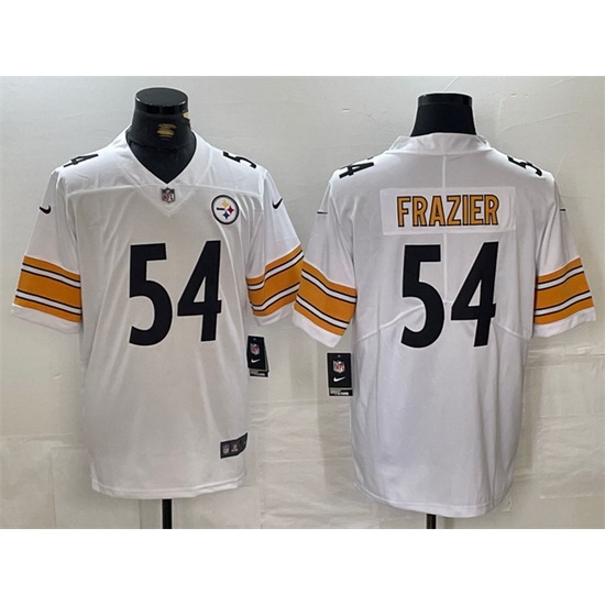 Men Pittsburgh Steelers 54 Zach Frazier White Vapor Untouchable Limited Stitched Jersey Men Pittsburgh Steelers 54 Zach Frazier White Vapor Untouchable Limited Stitched Jersey