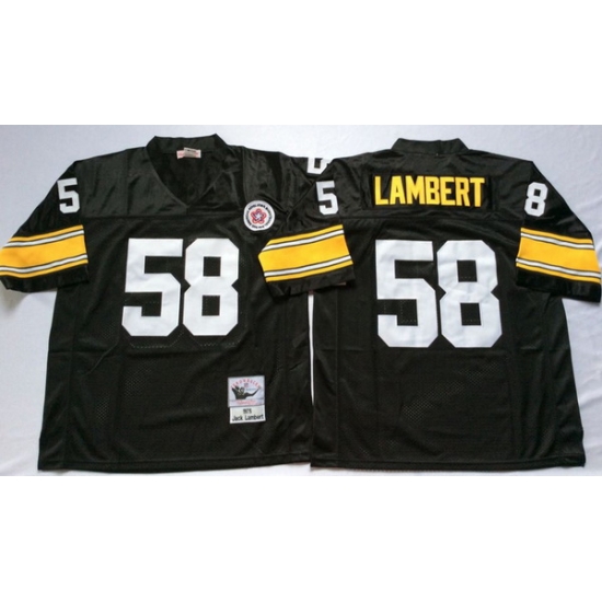 Men Pittsburgh Steelers 58 Jack Lambert Black M&N Throwback Jersey Men Pittsburgh Steelers 58 Jack Lambert Black M&N Throwback Jersey