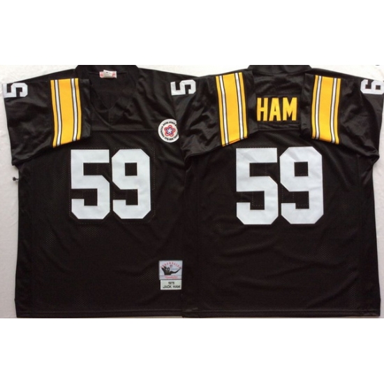 Men Pittsburgh Steelers 59 Jack Ham Black M&N Throwback Jersey Men Pittsburgh Steelers 59 Jack Ham Black M&N Throwback Jersey