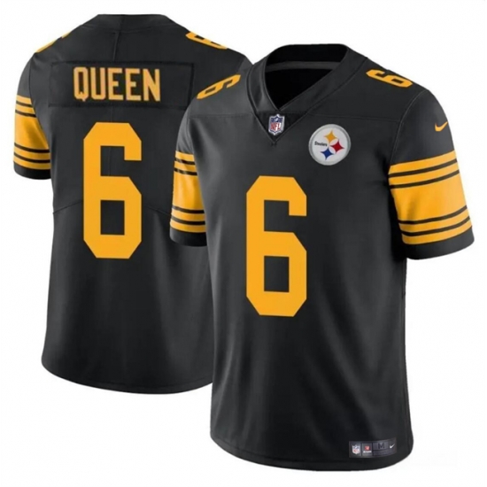 Men Pittsburgh Steelers 6 Patrick Queen Black Color Rush Vapor Untouchable Limited Stitched Jersey Men Pittsburgh Steelers 6 Patrick Queen Black Color Rush Vapor Untouchable Limited Stitched Jersey
