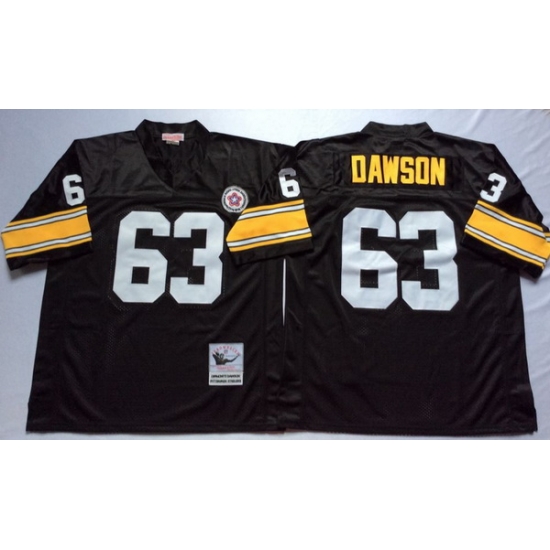 Men Pittsburgh Steelers 63 Dermontti Dawson Black M&N Throwback Jersey Men Pittsburgh Steelers 63 Dermontti Dawson Black M&N Throwback Jersey