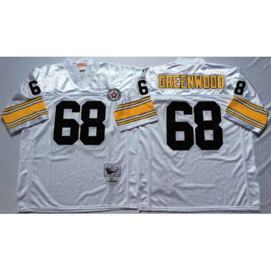 Men Pittsburgh Steelers 68 L. C. Greenwood White M&N Throwback Jersey Men Pittsburgh Steelers 68 L. C. Greenwood White M&N Throwback Jersey