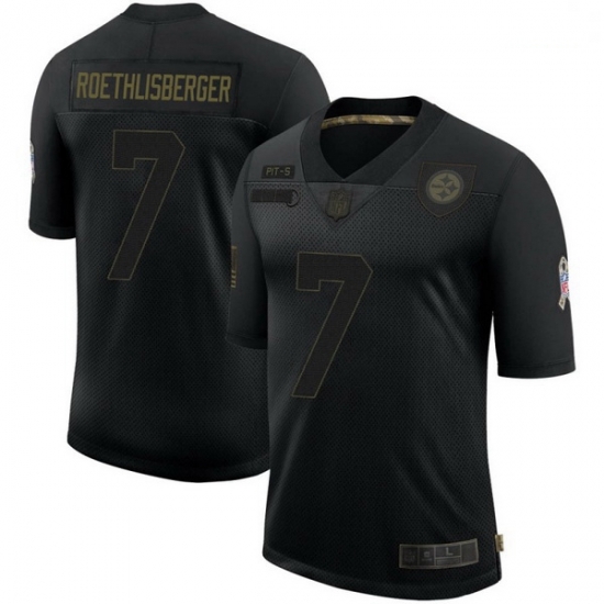 Men Pittsburgh Steelers 7 Ben Roethlisberger Black Limited 2020 Salute To Service Jersey Men Pittsburgh Steelers 7 Ben Roethlisberger Black Limited 2020 Salute To Service Jersey