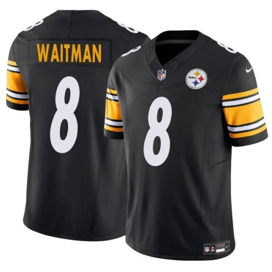 Men Pittsburgh Steelers 8 Corliss Waitman Black 2024 F U S E Alternate Vapor Untouchable Limited Stitched Jersey Men Pittsburgh Steelers 8 Corliss Waitman Black 2024 F U S E Alternate Vapor Untouchable Limited Stitched Jersey