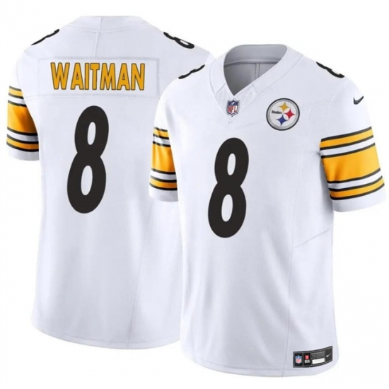 Men Pittsburgh Steelers 8 Corliss Waitman White 2024 F U S E Alternate Vapor Untouchable Limited Stitched Jersey Men Pittsburgh Steelers 8 Corliss Waitman White 2024 F U S E Alternate Vapor Untouchable Limited Stitched Jersey