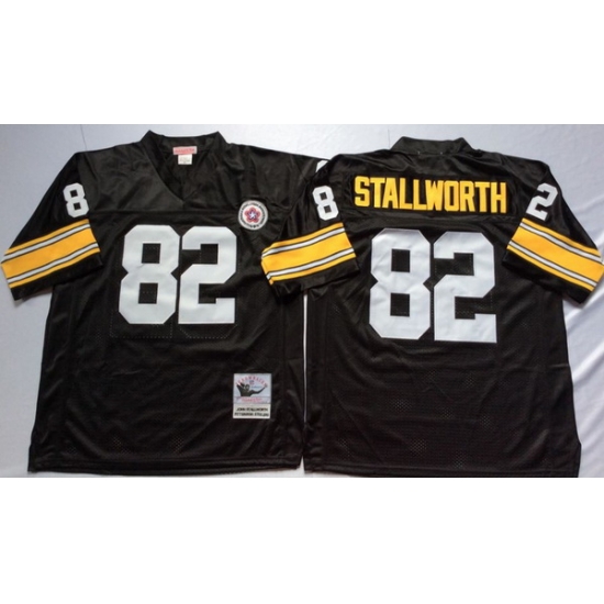 Men Pittsburgh Steelers 82 John Stallworth Black M&N Throwback Jersey Men Pittsburgh Steelers 82 John Stallworth Black M&N Throwback Jersey