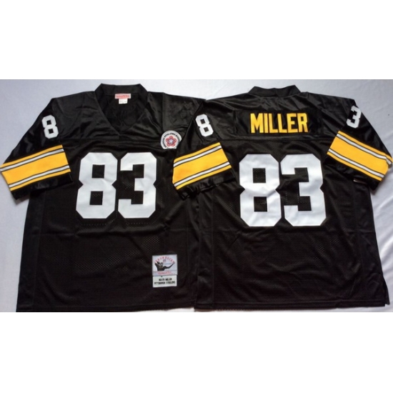 Men Pittsburgh Steelers 83 Heath Miller Black M&N Throwback Jersey Men Pittsburgh Steelers 83 Heath Miller Black M&N Throwback Jersey