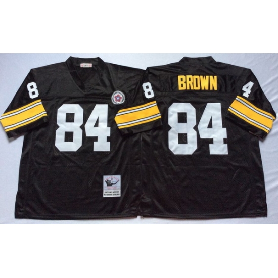 Men Pittsburgh Steelers 84 Antonio Brown Black M&N Throwback Jersey Men Pittsburgh Steelers 84 Antonio Brown Black M&N Throwback Jersey