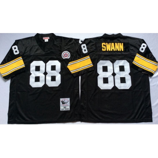 Men Pittsburgh Steelers 88 Lynn Swann Black M&N Throwback Jersey Men Pittsburgh Steelers 88 Lynn Swann Black M&N Throwback Jersey