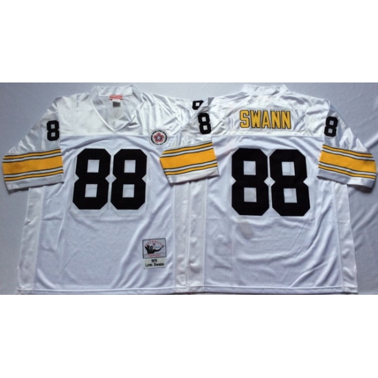 Men Pittsburgh Steelers 88 Lynn Swann White M&N Throwback Jersey Men Pittsburgh Steelers 88 Lynn Swann White M&N Throwback Jersey
