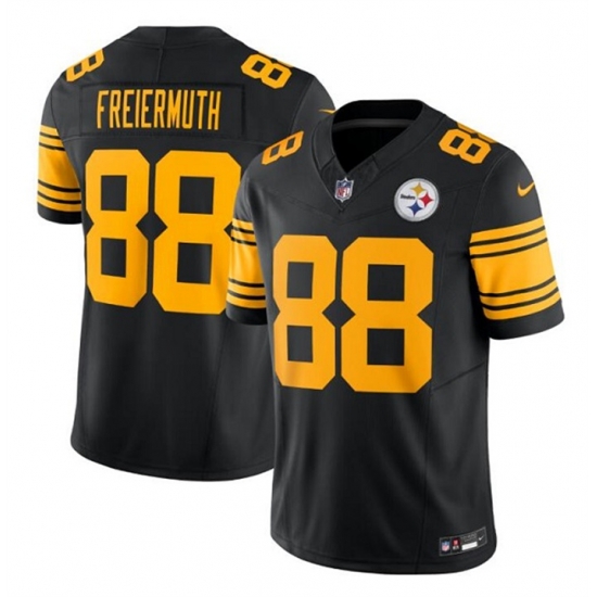 Men Pittsburgh Steelers 88 Pat Freiermuth Black 2023 F U S E Vapor Color Rush Limited Stitched Jersey Men Pittsburgh Steelers 88 Pat Freiermuth Black 2023 F U S E Vapor Color Rush Limited Stitched Jersey