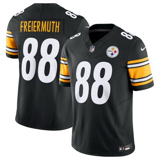 Men Pittsburgh Steelers 88 Pat Freiermuth Black 2023 F.U.S.E. Vapor Untouchable Limited Jersey Men Pittsburgh Steelers 88 Pat Freiermuth Black 2023 F.U.S.E. Vapor Untouchable Limited Jersey