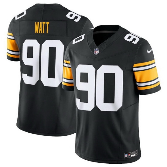 Men Pittsburgh Steelers 90 T J Watt Black 2023 F.U.S.E. Vapor Untouchable Limited Jersey Men Pittsburgh Steelers 90 T J Watt Black 2023 F.U.S.E. Vapor Untouchable Limited Jersey