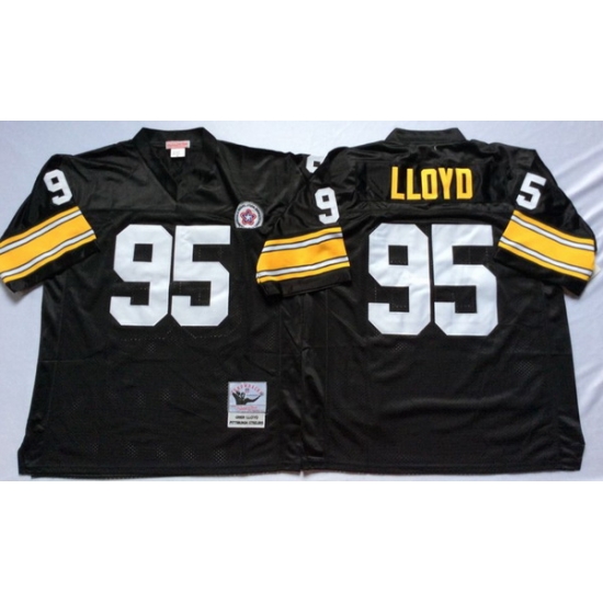 Men Pittsburgh Steelers 95 Greg Lloyd Black M&N Throwback Jersey Men Pittsburgh Steelers 95 Greg Lloyd Black M&N Throwback Jersey