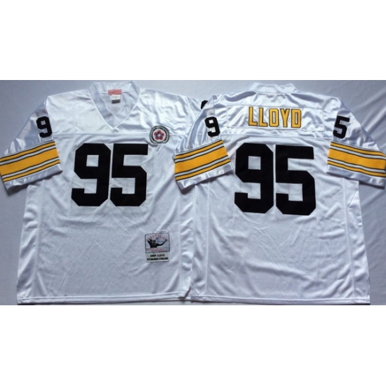 Men Pittsburgh Steelers 95 Greg Lloyd White M&N Throwback Jersey Men Pittsburgh Steelers 95 Greg Lloyd White M&N Throwback Jersey