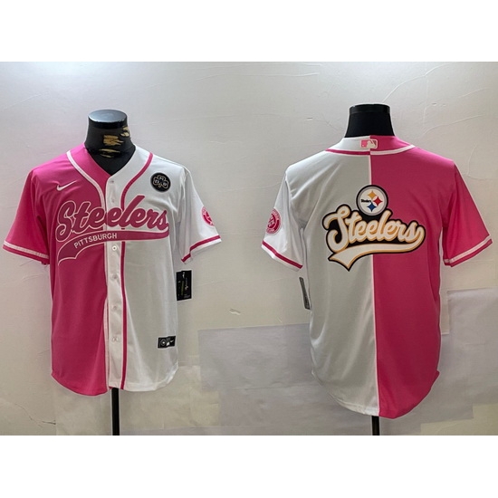 Men Pittsburgh Steelers Big Logo 2024 Arctic Red White Salute To Service Stitched Baseball Jersey 2 Men Pittsburgh Steelers Big Logo 2024 Arctic Red White Salute To Service Stitched Baseball Jersey 2