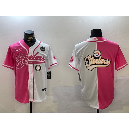 Men Pittsburgh Steelers Big Logo 2024 Arctic Red White Salute To Service Stitched Baseball Jersey 3 Men Pittsburgh Steelers Big Logo 2024 Arctic Red White Salute To Service Stitched Baseball Jersey 3