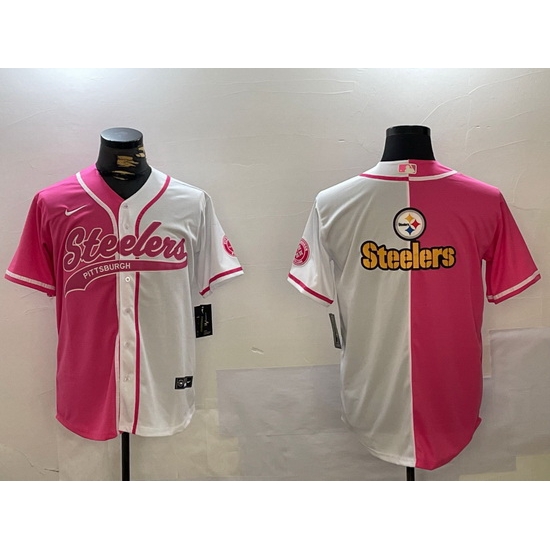 Men Pittsburgh Steelers Big Logo 2024 Arctic Red White Salute To Service Stitched Baseball Jersey 5 Men Pittsburgh Steelers Big Logo 2024 Arctic Red White Salute To Service Stitched Baseball Jersey 5